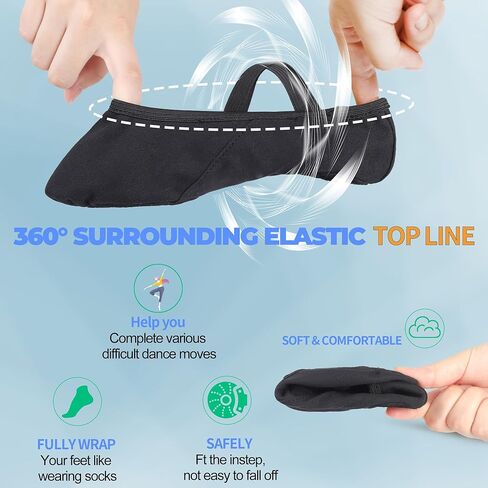 أحذية الباليه النسائية من OLORA شباشب الرقص القماشية وأحذية ممارسة اليوجا للأطفال/الفتيات/البالغين in Kuwait