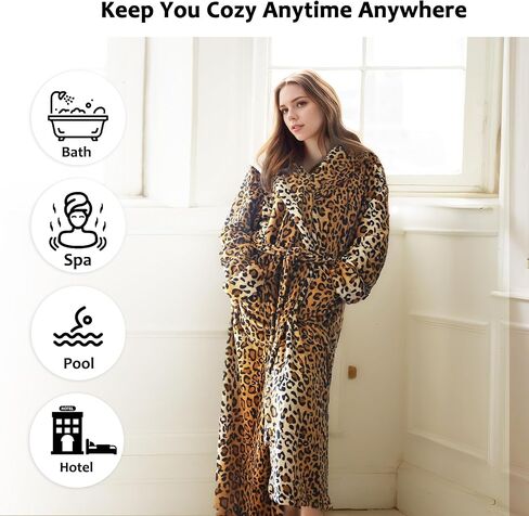 Catalonia Womens Plush Long Robe, Warm Comfy Fluffy Bathrobe, Gift for Her in Saudi Arabia