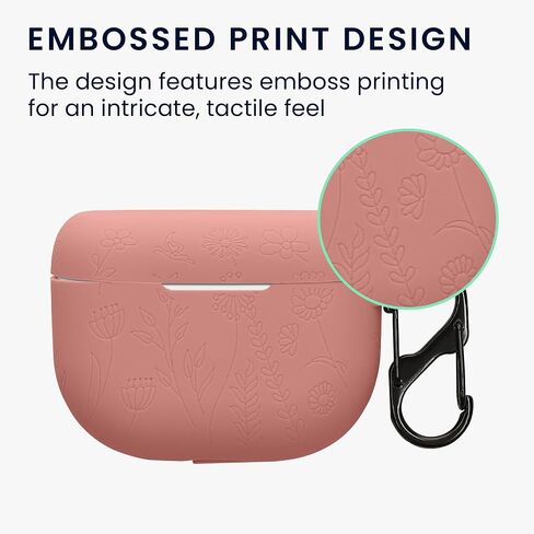 kwmobile Silicone Carry Case Compatible with Jabra Elite 8 Active Cover - Embossed Soft Rubber Pouch - Embossed Pattern in Kuwait