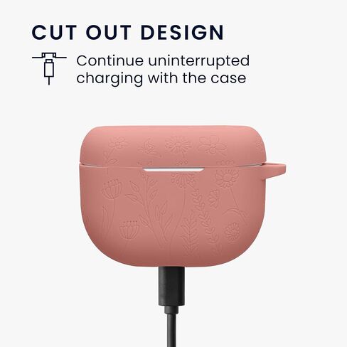 kwmobile Silicone Carry Case Compatible with Jabra Elite 8 Active Cover - Embossed Soft Rubber Pouch - Embossed Pattern in Kuwait