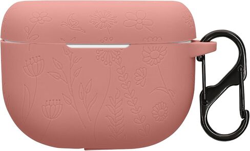 kwmobile Silicone Carry Case Compatible with Jabra Elite 8 Active Cover - Embossed Soft Rubber Pouch - Embossed Pattern in Kuwait