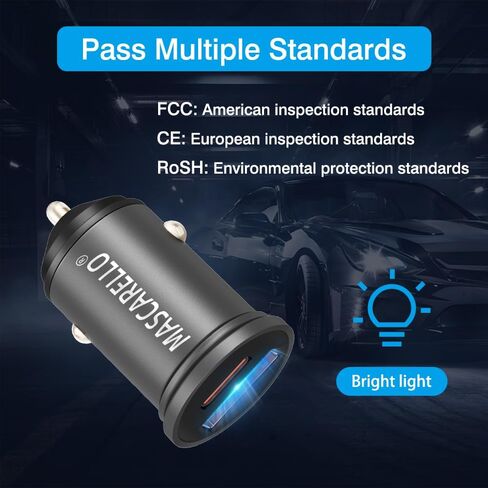 The Fastest USB Cigarette Lighter Adapter and The Smallest Metal Car Charger，Mini car Lighter Adapter USB .Compatible with iPhone 15 Pro Max Plus/14/13/12/11/X iPad Air/Mini 3 in Saudi Arabia