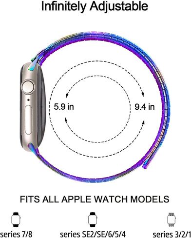 BPAZVUH متوافق مع سوار ساعة Apple 38 مم 40 مم 41 مم 42 مم 44 مم 45 مم 49 مم، أحزمة معدنية مغناطيسية للأعمال والرياضة قابلة للتعديل بشكل لا نهائي لسلسلة iWatch Series Ultra SE 8 7 6 5 4 3 2 1 in Saudi Arabia