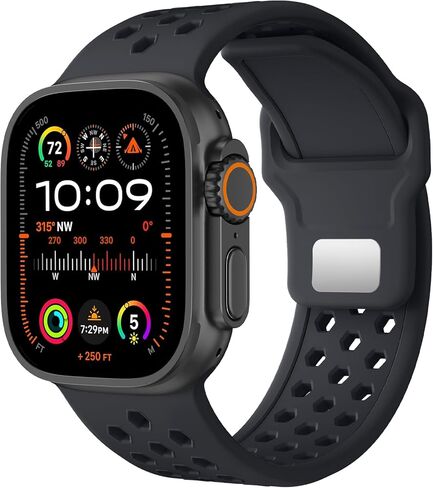 Sport Band Compatible with Apple Watch Ultra 2/Ultra Band,49mm 46mm 45mm 44mm 42mm for Men Women,Soft Silicone Waterproof Loop Rugged Strap for iWatch Series 10/9/8/7/6/5/4/3/2/1 SE in Kuwait