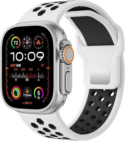 Sport Band Compatible with Apple Watch Ultra 2/Ultra Band,49mm 46mm 45mm 44mm 42mm for Men Women,Soft Silicone Waterproof Loop Rugged Strap for iWatch Series 10/9/8/7/6/5/4/3/2/1 SE in Kuwait