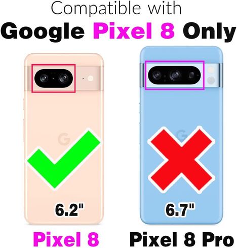 Asuwish Phone Case for Google Pixel 8 6.2-Inch 2023 Wallet Cover with Screen Protector and Crossbody Wrist Strap Leather Flip Pattern Zipper Credit Card Holder Stand Cell Pixel8 Eight Women Men Red in Saudi Arabia