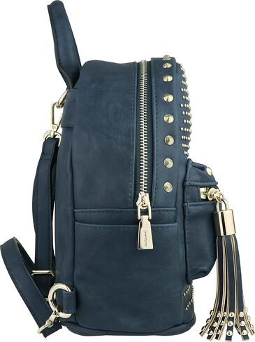 B BRENTANO Vegan Studded Mini Daypack with Tassel Accents (Navy) in Saudi Arabia