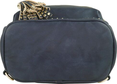 B BRENTANO Vegan Studded Mini Daypack with Tassel Accents (Navy) in Saudi Arabia
