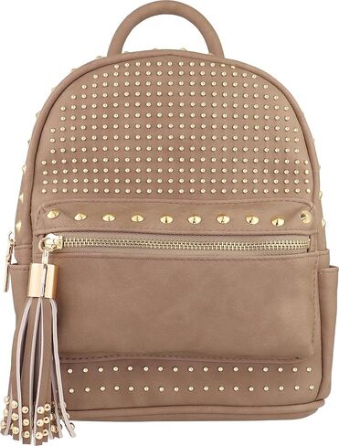 B BRENTANO Vegan Studded Mini Daypack with Tassel Accents (Navy) in Saudi Arabia
