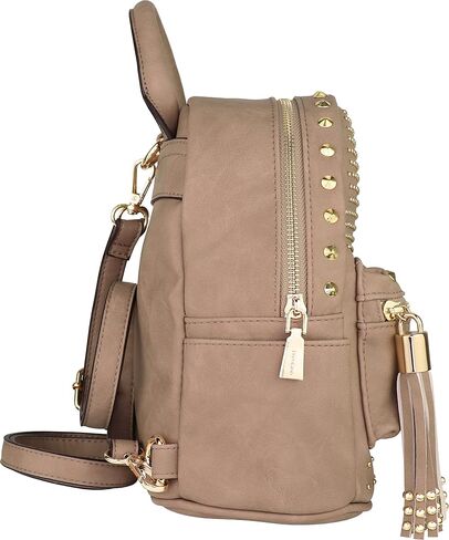 B BRENTANO Vegan Studded Mini Daypack with Tassel Accents (Navy) in Saudi Arabia