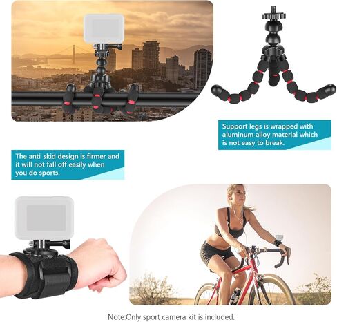 NEEWER 65 in 1 Action Camera Accessory Kit with Ball Head Suction Cup & Backpack Clip & Bag, Compatible with GoPro Hero 12 11 10 9 8 7 Max Fusion Insta360 X3 X2 DJI Osmo Action 4 3 2 AKASO in Kuwait