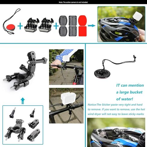 NEEWER 65 in 1 Action Camera Accessory Kit with Ball Head Suction Cup & Backpack Clip & Bag, Compatible with GoPro Hero 12 11 10 9 8 7 Max Fusion Insta360 X3 X2 DJI Osmo Action 4 3 2 AKASO in Kuwait