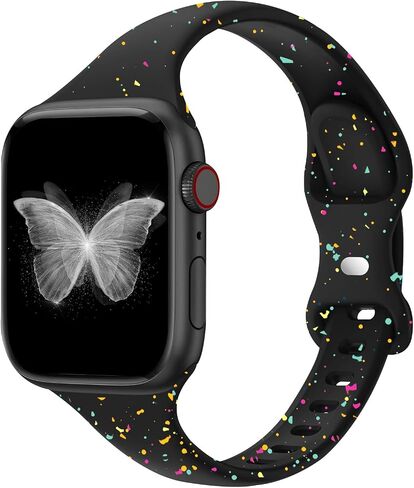 Slim Soft Silicone Band Compatible for Apple Watch 38mm 40mm 41mm 42mm, Recycled Plastic Breathable Replacement Sport Strap for iWatch Series 10 9 8 7 6 5 4 3 2 1 SE Women Men in Saudi Arabia