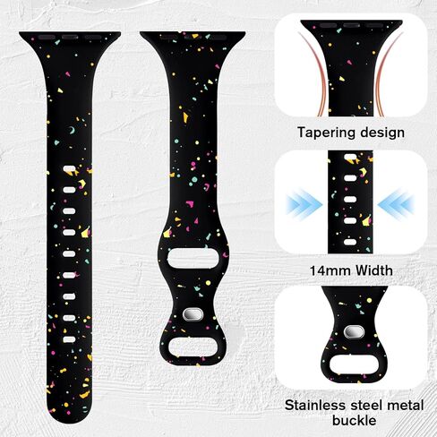 Slim Soft Silicone Band Compatible for Apple Watch 38mm 40mm 41mm 42mm, Recycled Plastic Breathable Replacement Sport Strap for iWatch Series 10 9 8 7 6 5 4 3 2 1 SE Women Men in Saudi Arabia