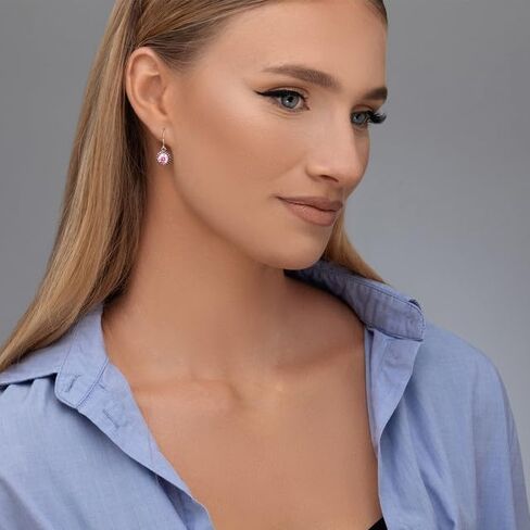 925 Sterling Silver Hanging Earrings With White Round Cubic Zirconia Antique Finish Beads & Rope Bezel Frame Hypoallergenic Nickel & Lead-free Artisan Handcrafted Designer, French Wire Earring Back in Kuwait