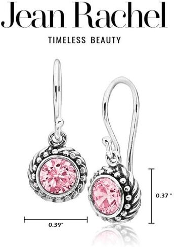925 Sterling Silver Hanging Earrings With White Round Cubic Zirconia Antique Finish Beads & Rope Bezel Frame Hypoallergenic Nickel & Lead-free Artisan Handcrafted Designer, French Wire Earring Back in Kuwait