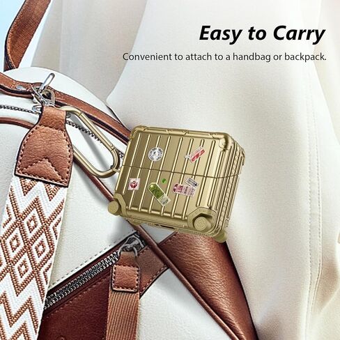 V-MORO Compatible with Samsung Galaxy Buds 3 Case & Galaxy Buds 3 Pro Case,Cute Fashion Suitcase Design Shockproof Protective Hard Case Cover with Cleaner Kit & Keychain (Rose Gold) in Saudi Arabia