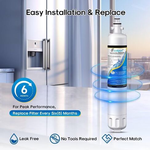 بديل RPWF ممتاز لـ GE RPWF (ليس RPWFE)، RWF1063، RWF3600A، WSG-4، DWF-36، R-3600، MPF15350، OPFG3-RF300، فلتر مياه الثلاجة، 3 عبوات in Kuwait