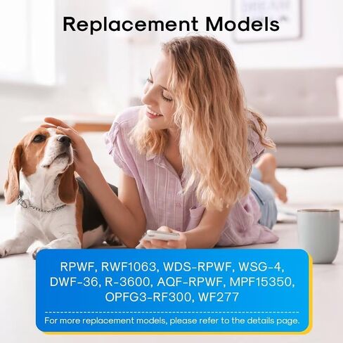 بديل RPWF ممتاز لـ GE RPWF (ليس RPWFE)، RWF1063، RWF3600A، WSG-4، DWF-36، R-3600، MPF15350، OPFG3-RF300، فلتر مياه الثلاجة، 3 عبوات in Kuwait