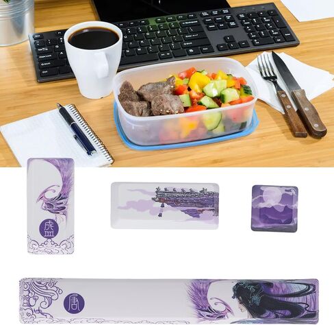 ASHATA eboxer-1 4Pcs Custom Keycaps Replacement, Space+ESC+Enter+Numpad Enter Keys Comfortable Feel Color Lasting Anime Personality DIY PTB Keycaps for Mechanical Keyboards (+ White) in Saudi Arabia