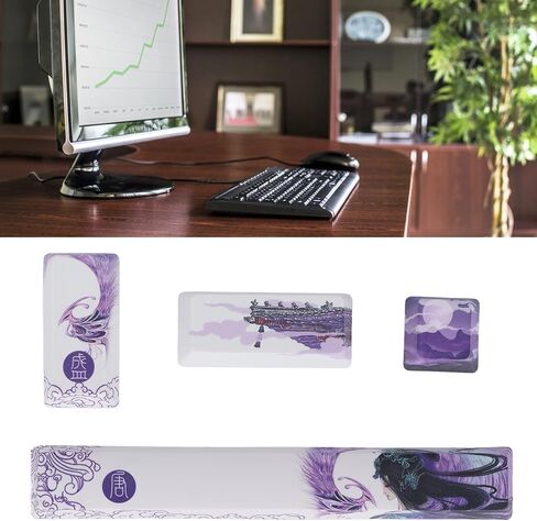 ASHATA eboxer-1 4Pcs Custom Keycaps Replacement, Space+ESC+Enter+Numpad Enter Keys Comfortable Feel Color Lasting Anime Personality DIY PTB Keycaps for Mechanical Keyboards (+ White) in Saudi Arabia