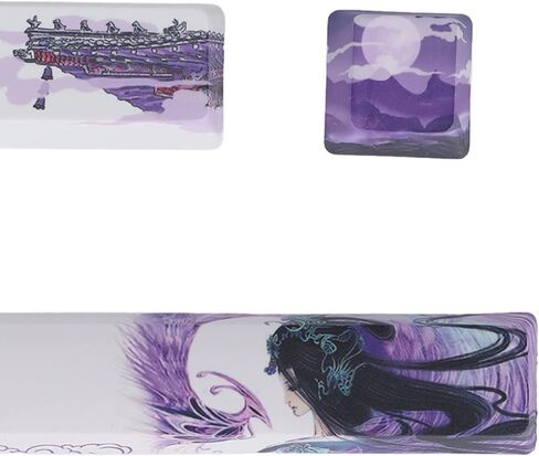 ASHATA eboxer-1 4Pcs Custom Keycaps Replacement, Space+ESC+Enter+Numpad Enter Keys Comfortable Feel Color Lasting Anime Personality DIY PTB Keycaps for Mechanical Keyboards (+ White) in Saudi Arabia