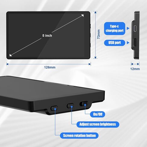 شاشة مراقبة سيلفي لمدونة فيديو للهاتف مقاس 5 بوصات من APEKX، شاشة مدونة فيديو محسنة للهاتف للبث المباشر، شاشة سيلفي مدمجة متوافقة مع iPhone Android لإنشاء محتوى Vlogging وTikTok (أسود) in Kuwait