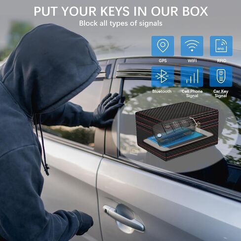 Faraday Box, Faraday Key Fob Protector, RFID Signal Blocking Box, Carbon Fiber Key Fob Signal Blocker Cage, Anti-Theft, Anti-Scanning, Anti-GPS Tracking, 4.52 x 3.54 x 2.44in (Small Size) in Saudi Arabia
