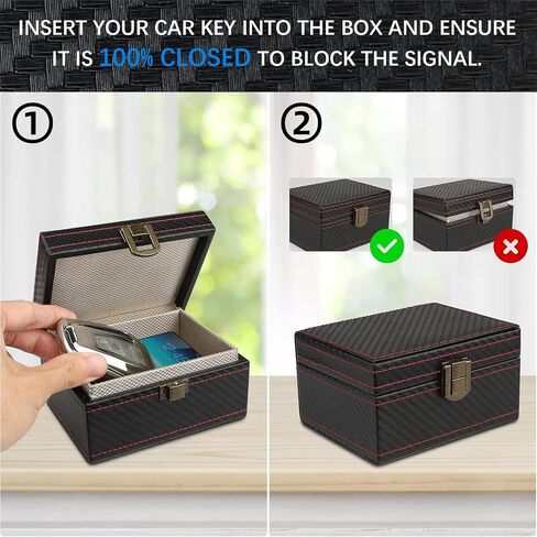 Faraday Box, Faraday Key Fob Protector, RFID Signal Blocking Box, Carbon Fiber Key Fob Signal Blocker Cage, Anti-Theft, Anti-Scanning, Anti-GPS Tracking, 4.52 x 3.54 x 2.44in (Small Size) in Saudi Arabia