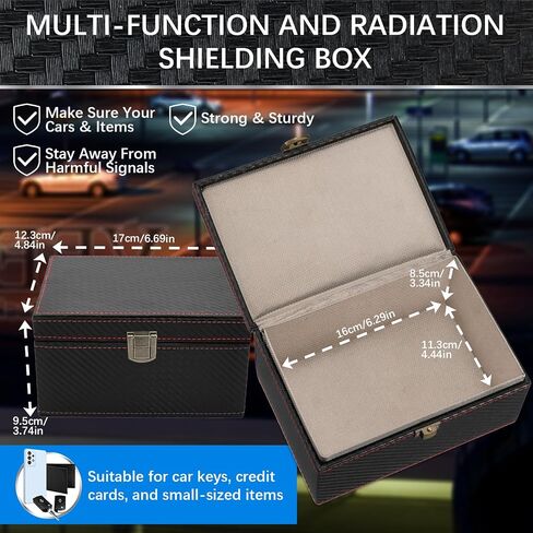 Faraday Box, Faraday Key Fob Protector, RFID Signal Blocking Box, Carbon Fiber Key Fob Signal Blocker Cage, Anti-Theft, Anti-Scanning, Anti-GPS Tracking, 4.52 x 3.54 x 2.44in (Small Size) in Saudi Arabia