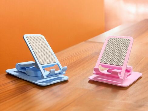 Cell Phone Stand - Compact 360° Rotating, Adjustable, Flexible Phone Holder for Desktop (Pink) in Saudi Arabia