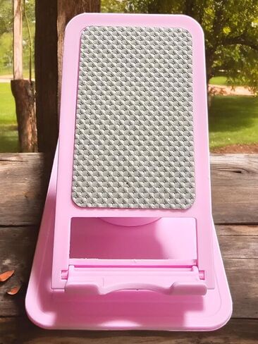 Cell Phone Stand - Compact 360° Rotating, Adjustable, Flexible Phone Holder for Desktop (Pink) in Saudi Arabia