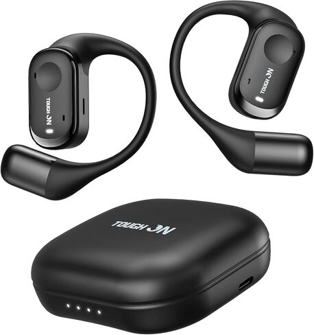 True Open Ear Earbuds Wireless Bluetooth 5.3 Headphones with Microphone, Earbuds with Earhooks, ENC Noise-Cancellation, 45H Playtime, Long-Lasting Comfort, Crystal-Clear Calls for Driving/Gym in Saudi Arabia