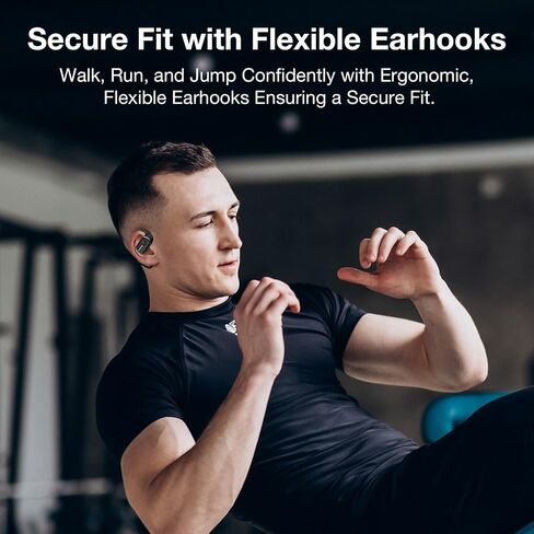 True Open Ear Earbuds Wireless Bluetooth 5.3 Headphones with Microphone, Earbuds with Earhooks, ENC Noise-Cancellation, 45H Playtime, Long-Lasting Comfort, Crystal-Clear Calls for Driving/Gym in Saudi Arabia