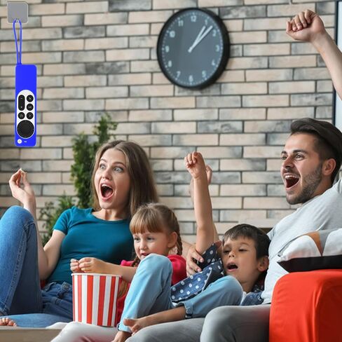 Silicone Case for Apple TV Siri Remote 2021 2022 - Anti Slip Shockproof Soft Remote Protective Cover for Apple TV 4K / HD Siri (2nd Gen/ 3rd Gen) Remote Control with Lanyard - Dark Blue in Kuwait