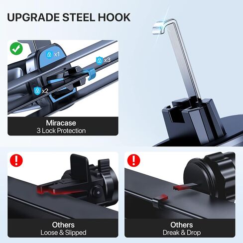 حامل هاتف محمول Miracase 3 في 1 للسيارة، [شفط قوي] حامل هاتف عالمي للسيارة للزجاج الأمامي للسيارة متوافق مع iPhone15 14 13 12 11 Pro Max Mini جميع الهواتف المحمولة in Kuwait