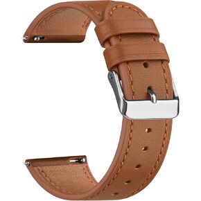 Meliya Leather Watch Bands 18mm 20mm 22mm Quick Release Watch Strap, Classic Leather Wristband for Women Men