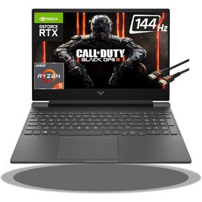 HP Victus 15 Gaming Laptop 15.6" FHD IPS 144Hz AMD 7000 Ryzen 5 7535HS (Beats i7-11800H) GeForce RTX 2050 4GB Graphic Backlit USB-C B&O Win11 Black + HDMI Cable (32GB RAM | 2TB PCIe SSD)