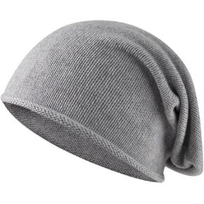 Cashmere Wool Blend Slouchy Roll-Edge Beanie Hat for Women & Men, Winter Warm Soft Unisex Skull Cap Hat in Kuwait