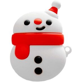 Wireless Charging Earphone Case Compatible with Airpods 1 & 2, Cute Father Christmas Design Soft Silicone Anti-Fingerprint Full Body Protector with Hook (Santa Claus)