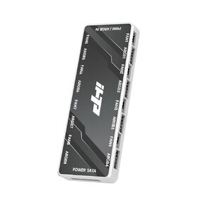iHTP Fan Hub/Splitter Controller 12V 4Pin PWM & 5V 3Pin ARGB 2-in-1 Total 16 Ports, SATA Power, Hidden Magnetic Base(Black)
