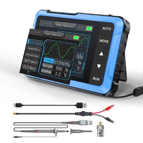 【Upgraded 2in1 DSO-510 Oscilloscope with 10X Probe】Digital Handheld Portable Oscilloscope/DDS Signal Generator Automotive 2.8 inch TFT, 10MHz Bandwidth, 48MS/s Sampling Rate, Auto Trigger Function