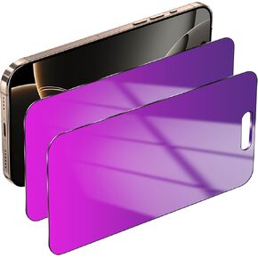 2 Pack for iPhone 16 Pro Privacy Screen Protector Gradient Colorful for 16Pro Anti-Spy Tempered Glass Mirror Easy Installation Frame Full Coverage Anti Bluelight No Bubble (6.3 Inch Purple)