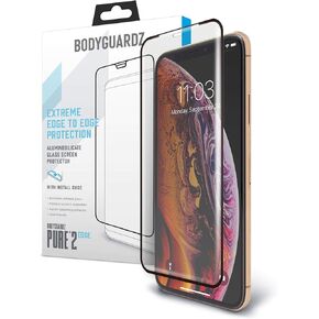 BodyGuardz - Pure 2 Edge Glass Screen Protector for Apple iPhone Xs Max, Ultra-Thin Edge-to-Edge Tempered Glass Screen Protection for Apple iPhone Xs Max - CASE Friendly