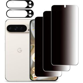 [3 + 2] 3 Matte Privacy TPU film screen protector + 2 Lens Protector compatible with Pixel 9 pro XL 2024 Easy to Install TPU Film screen protector Anti Glare & Peeping Scratch Resistant