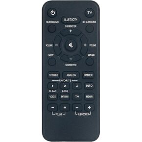 VAH0130 Replaced Remote fit for Yamaha Front Surround System ATS-4080 MusicCast Bar 400 YAS-408 YAS408BL Soundbar 3D Surround Sound