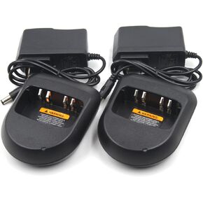 (2-Pack) PMLN4822AR Ni-MH Ni-CD Li-ion Rapid Desktop Battery Charger Compatible with Motorola MagOne BPR40 A6 A8 BC130 Two Way Radios PMLN4682AR PMLN5041