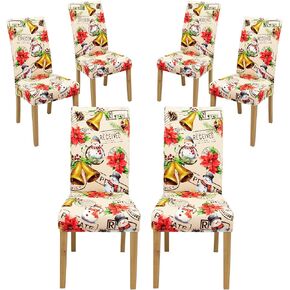 Comfy Gate 4,6,8 Pack Dining Room Chair Covers, Elastic Chair Covers For Dining Room 6 Pack, Parson Chair Covers Set Of 6, Printed Kitchen Chair Protector, Dining Chair Cover Set Of 4,6,8, Teal Leaves