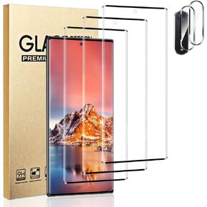 For Note 10 Plus Screen Protector + Camera Lens Protector (3+2 Pack), Full Clarity Coverage, 9H Tempered Glass, Support Fingerprint, Anti Bubble, Compatible with Samsung Note 10 Plus (6.8 Inch)