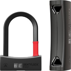 Seatylock Mason Bike U Lock - Patented Heavy Duty Anti Theft Diamond Secure ULock - Ultra Security Bicycle Safety Tool with Keys for City Electric or Mountain Bikes and Scooters (5.5 Inch)